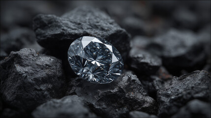 Shiny Diamond and Rough Coal – Natural Elements Juxtaposition

