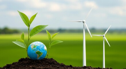 Sources for renewable, sustainable development. Environment and ecology concept.