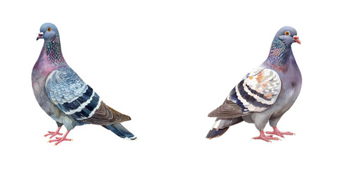 pigeon watercolor vector illustration