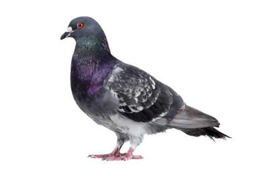Rock pigeon isolated on black background