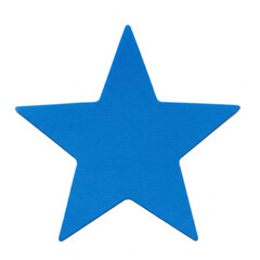 Obraz premium Blue Star Paper Sticker Isolated
