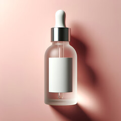 Minimalist Serum Bottle Display on Clean Background
