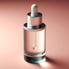 Minimalist Serum Bottle Display on Clean Background