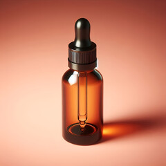 Minimalist Serum Bottle Display on Clean Background