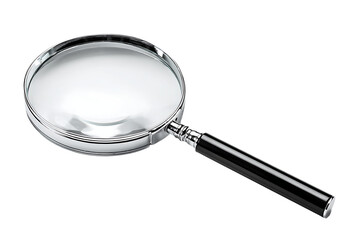 Magnifying glass on a black background.