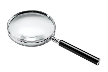 Magnifying glass on a black background.