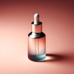 Minimalist Serum Bottle Display on Clean Background