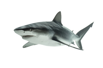 Obraz premium Powerful bull shark swimming underwater. Marine wildlife, predator.