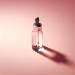 Minimalist Serum Bottle Display on Clean Background