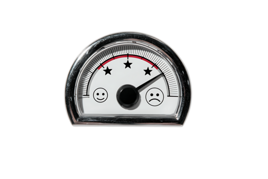 Happiness meter gauge. Customer satisfaction concept.