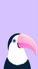 Naklejka premium Toucan selfie cute wallpaper animal cartoon bird.
