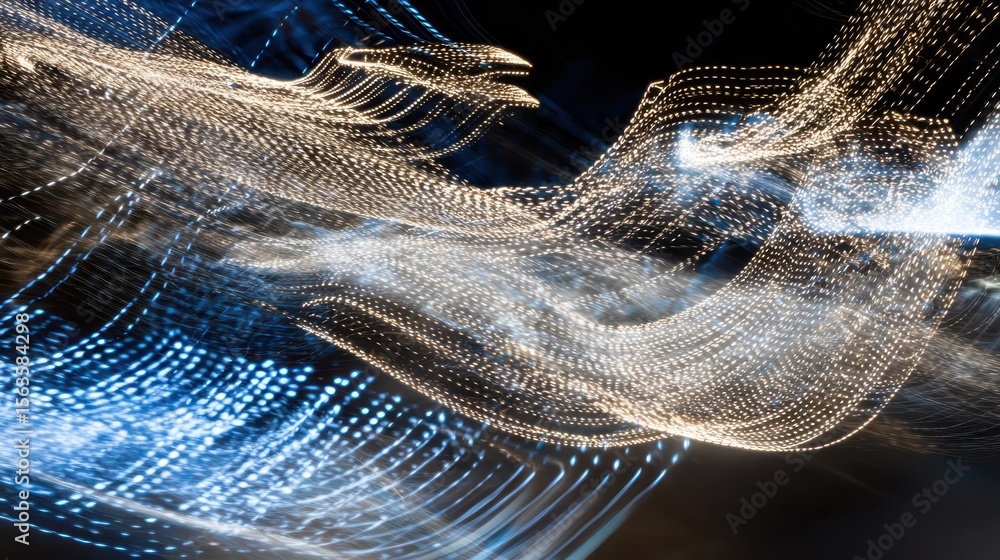 Poster Abstract light trails create flowing patterns of color.