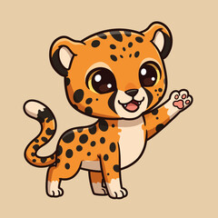 Vector illustration of Leopard leopard wildlife animal vector