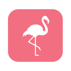 Flamingo Silhouette Sets icon vector on White Background Vector Art Illustration