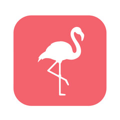 Flamingo Silhouette Sets icon vector on White Background Vector Art Illustration