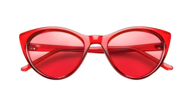 red sunglasses isolated on white background