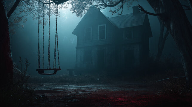 scary house in the forest, scary places, abandoned places, horror, cursed