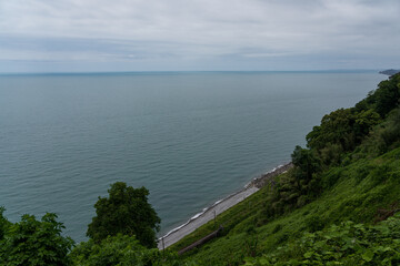 View of the Black Sea from the top, botanic garden of Batumi