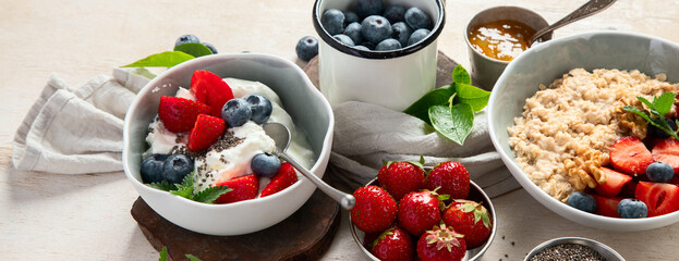 Healthy breakfast.. The concept of delicious and healthy food.
