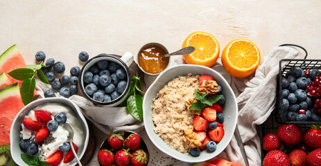 Healthy breakfast.. The concept of delicious and healthy food.