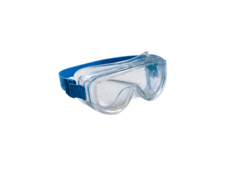 Clear safety glasses with blue strap protective eyewear, Isolated On Transparent Background, Png Cut Out