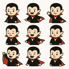 Cute cartoon vampire characters