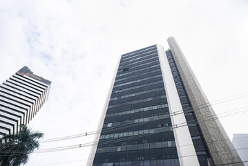 View of tall buildings during a rainy day and cloudy sky in the city of Salvador, Bahia.