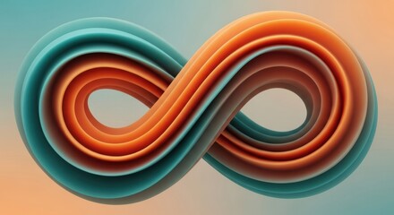 Abstract Infinity Symbol with Smooth Colorful Waves