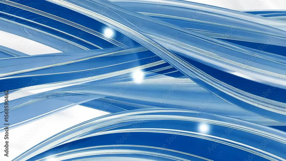 Poster waves of blue and white intertwine, creating a tranquil atmosphere with captivating movement and dep