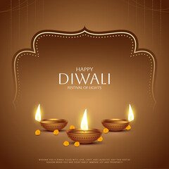 Happy Diwali - festival of lights colorful poster template design with decorative diya lamp. vector illustration.  Indian festival of lights Happy Diwali, holiday Background, Diwali celebration.