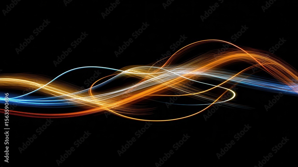 Poster abstract design with flowing lines of vibrant colors.