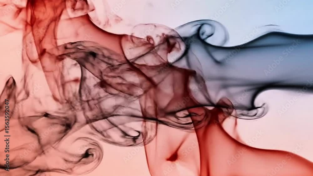Aufkleber red and blue smoke: abstract swirls of red and blue smoke create a dynamic and visually stunning com