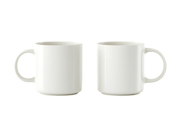 Pair of plain white mugs, perfect for mockup designs.