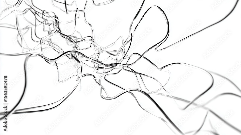 Poster intricate, flowing lines creating a dynamic abstract design.