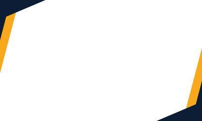 Abstract background with angled navy blue corners and orange edge accents on a white backdrop. Perfect for use in banners, business designs, presentation slides, or digital templates.