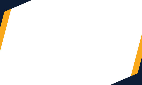 Abstract background with angled navy blue corners and orange edge accents on a white backdrop. Perfect for use in banners, business designs, presentation slides, or digital templates.