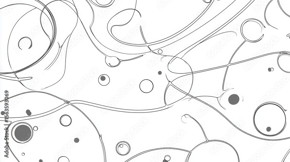 Poster abstract design with interwoven shapes and lines.