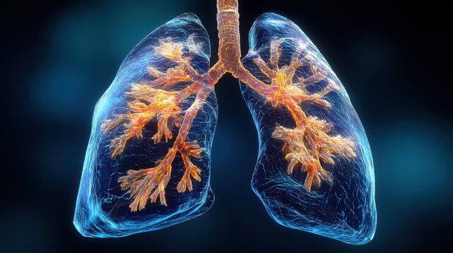 Detailed visualization of inflamed lungs and respiratory pathways