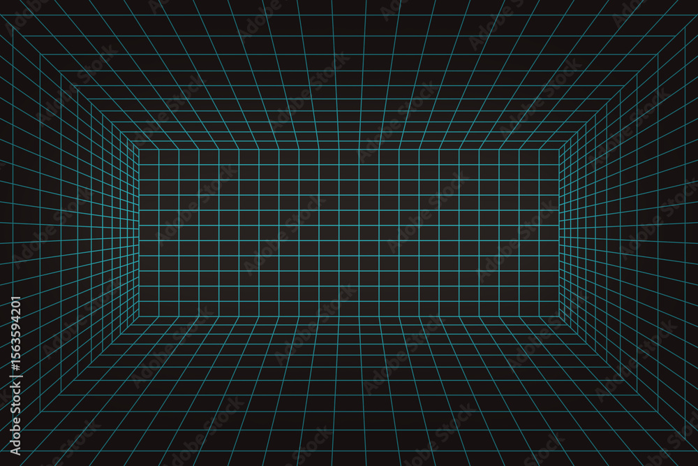 Fototapete Futuristic Grid Background with Abstract | Y2K Aesthetic. High-resolution futuristic background featuring a digital grid. Perfect for presentations, posters, web design, and social media graphics. 
