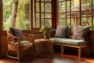 Relaxing Indoor Space with Green View