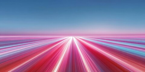 Radiant Light Streaks Converging on Horizon