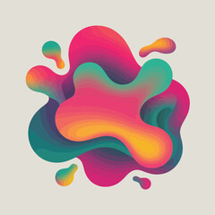 Abstract layered vector design with vibrant gradient colors on a white background