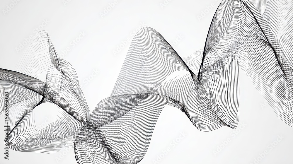 Poster abstract design of flowing lines.