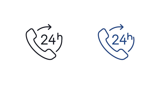 24 hour customer support icon vector illustration for business and communication design