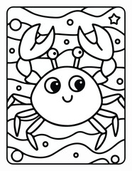 Cute Sea Animal Vector Coloring Pages