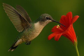 Fototapeta premium A Hummingbird Whispers in Flight