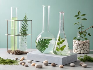 Natural ingredients in laboratory glassware for botanical science and research