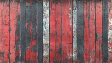 Rustic Wood Planks in Red, Black, and Gray