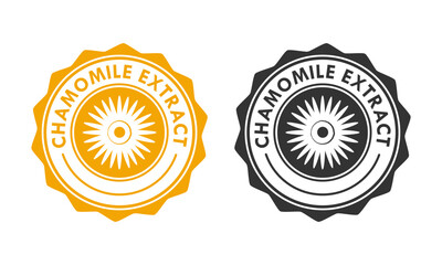 chamomile extract badge design logo template illustration