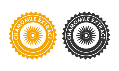 chamomile extract badge design logo template illustration